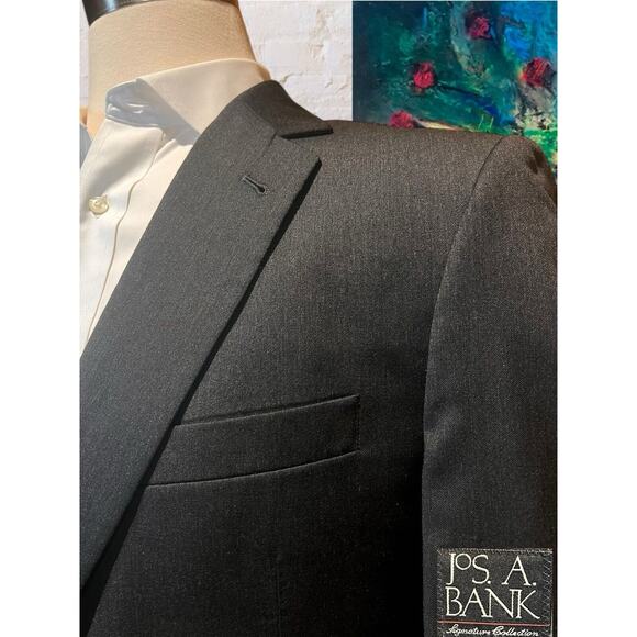 Jos A Bank Signature 42R Charcoal Gray Blazer Sport Coat Suit Jacket - Picture 5 of 14